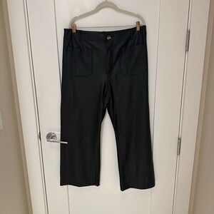 Anthropologie Cropped Leather Pants